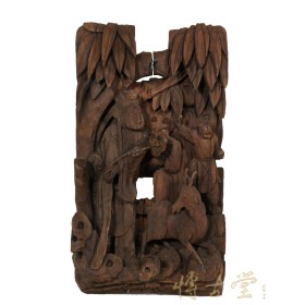 Chinese Antique 3D wood carving panel 22P07