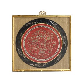 Framed Antique Chinese Qing Dynasty Embroidery 24LP121