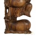 Chinese Antique Wood Carved Happy Buddha Statuary 12LP31