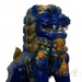 Chinese Antique Colored Glaze Ceramic Foo Dog 15LP10
