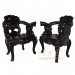 Chinese Antique Pair of Raise Carved Dragon Chairs w/Table 16LP40