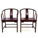 Chinese Antique Horseshoe Back Armchairs with MOP inlay- a pair 16LP51