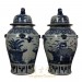 Chinese Antique Blue and White Porcelain Ginger Jar - Pair 17LP51